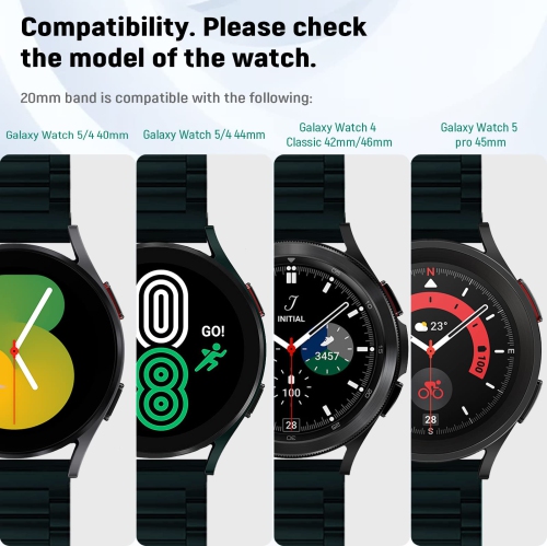 Bracelet Proguard Galaxy Watch 5 40 mm/44 mm/45 mm Pro et bracelet Galaxy Watch 4 40 mm/44 mm/Watch 4 Classic 42 mm/46 mm inox bracelet métal 20 mm