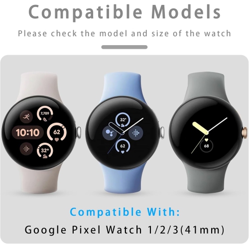 Paquet de 4 étuis pour Pixel Watch 2 2023 et 2022 de Google Protecteur d'écran HD Clear Premium avec verre trempé, couverture de protection intégrale