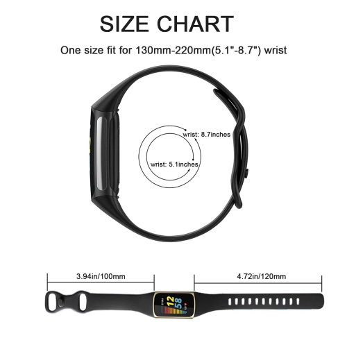 Bracelets pour femmes charge 5 de Fitbit, bracelets sport souples et étroits ajustables pour moniteur d’activité avancé charge 5 de Fitbit