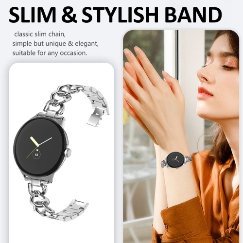 INGIDO compatible avec bracelet métal pour Pixel Watch de Google, bracelet métal inox pour Pixel Watch, bracelet ajustable élégant pour Pixel Watch