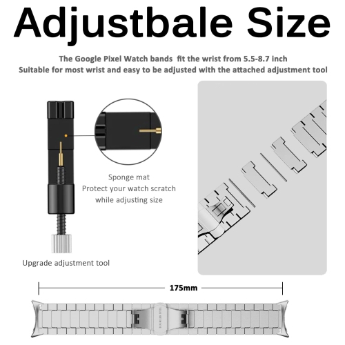 Miimall compatible avec le bracelet pour montre Pixel de Google, femmes, acier inoxydable, bracelet remplacement fermoir papillon pour Pixel de Google