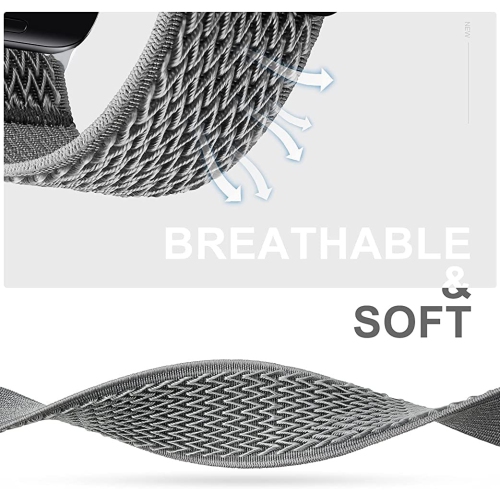 3 Pack Elastic Nylon Bands Compatible for Fitbit Charge 5,Adjustable Breathable Replacement Straps Soft Nylon Loop Wristbands for Women Men