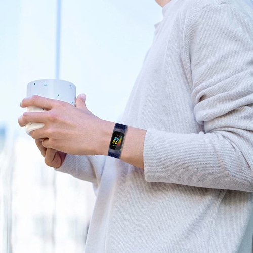 3 Pack Elastic Nylon Bands Compatible for Fitbit Charge 5,Adjustable Breathable Replacement Straps Soft Nylon Loop Wristbands for Women Men