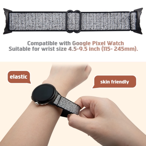 2 bracelets élastiques sport élastiques doux tissés compatibles avec le bracelet Google Pixel pour femmes remplacement bracelet montre Google Pixel