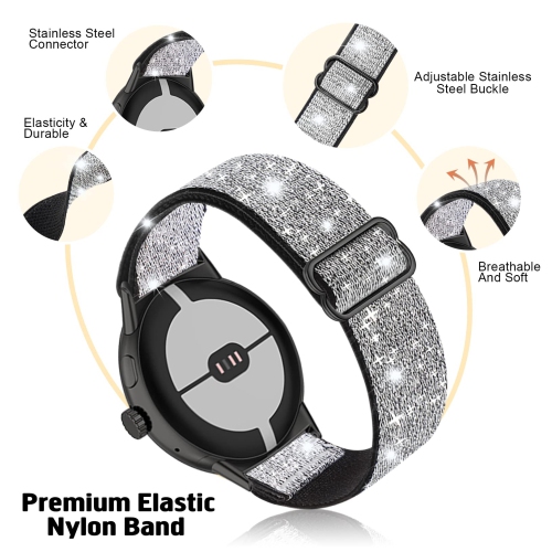 2 bracelets élastiques sport élastiques doux tissés compatibles avec le bracelet Google Pixel pour femmes remplacement bracelet montre Google Pixel