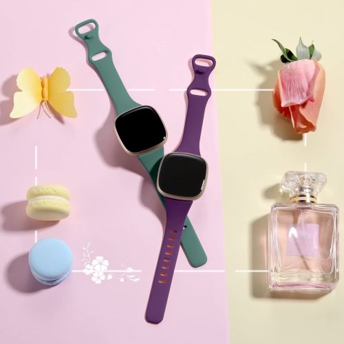 Getino – Bracelet pour femmes Sense 1/2 Versa 3/4 de Fitbit, bracelet flexible mince silicone souple pour montre Versa 3/4 Sense 1/2 de Fitbit, paq. 4