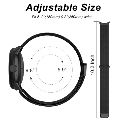 Metal Band Compatible with Google Pixel Watch Bands for Women Men, Stainless Steel Mesh Loop Adjustable Wristband Replacement Strap for Google Pixel