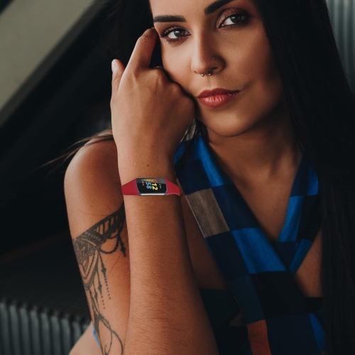 Bracelet mince en silicone compatible avec les bracelets pour femmes charge 5 de Fitbit, bracelets sport souples étroits ajustables en silicone pour