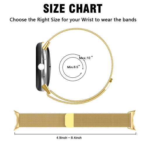 Kakurookie Compatible for Google Pixel Smart Watch Bands Women Men, Stainless Steel Magnetic Metal Strap Quick Release Replacement Wristband Bracelet