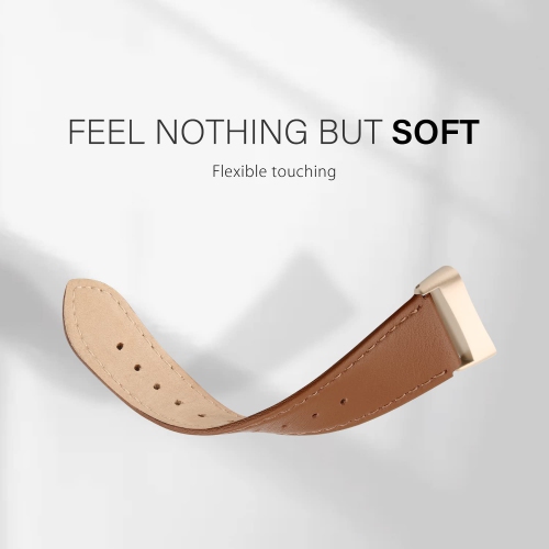 Bracelet cuir véritable compatible avec les bracelets charge 5 de Fitbit pour femmes, bracelet sport cuir véritable respirant souple pour Tracke
