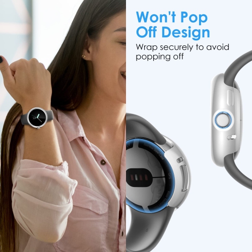 NANW 4 – Protecteur d’écran compatible avec la montre Pixel de Google, étui antichoc robuste en TPUR souple, accessoires de protection complète pour
