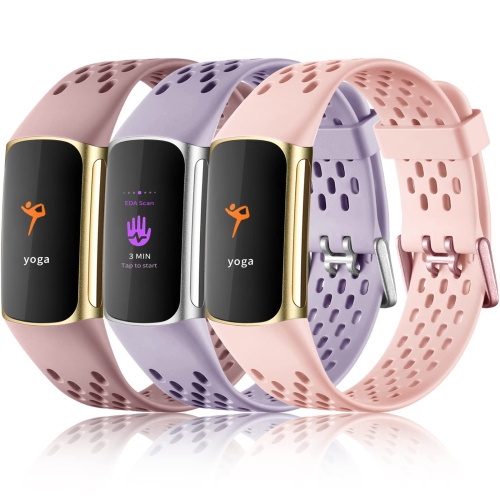 Fitbit Charge 5 Bands for Women Men, Breathable and Waterproof Wristband Replacement Bracelet Strap for Fitbit Charge 5 Fitness Tracker Accessories,