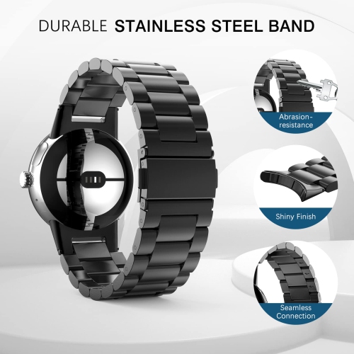 MoKo – Bracelet en métal compatible avec la montre intelligente Pixel de Google, bracelets de rechange acier inox. Avec outil de retrait de lien pour