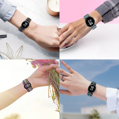 20mm Stretchy Bands Compatible with Samsung Galaxy Watch 5/4 40mm 44mm/Watch 5 Pro 45mm/Watch 4 Classic 42mm 46mm, Nylon Strap for Galaxy Active 2 40