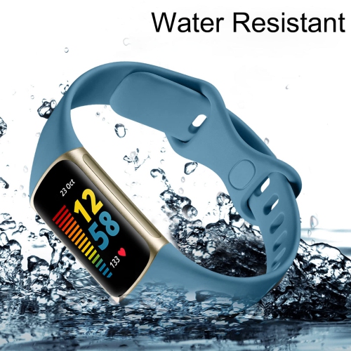 Paquet de 4 bracelets pour femmes charge 5 de Fitbit, minces bracelets silicone et étanches sport/bracelet respirant pour charge 5 de Fitbit moniteur