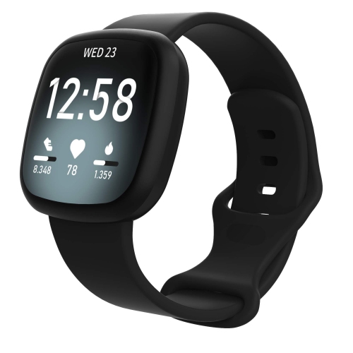 Fitbit Versa 4/Versa 3/Sense 2/Sense Bands femmes, Bracelet silicone souple classique lustré, bracelet sport résistant à la sueur pour montre