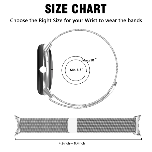 Kakurookie Compatible for Google Pixel Smart Watch Bands Women Men, Stainless Steel Magnetic Metal Strap Quick Release Replacement Wristband Bracelet