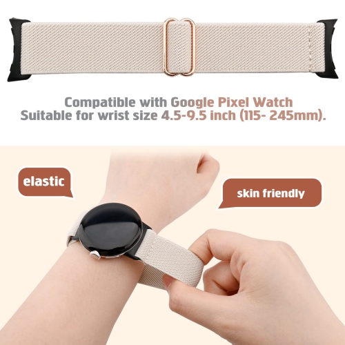2 bracelets élastiques sport élastiques doux tissés compatibles avec le bracelet Google Pixel pour femmes remplacement bracelet montre Google Pixel