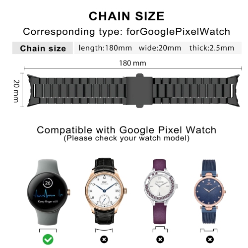 Compatible with Google Pixel Watch Band, Stainless Steel Sport Replacement Strap Bracelet Band for Google Pixel Watch
