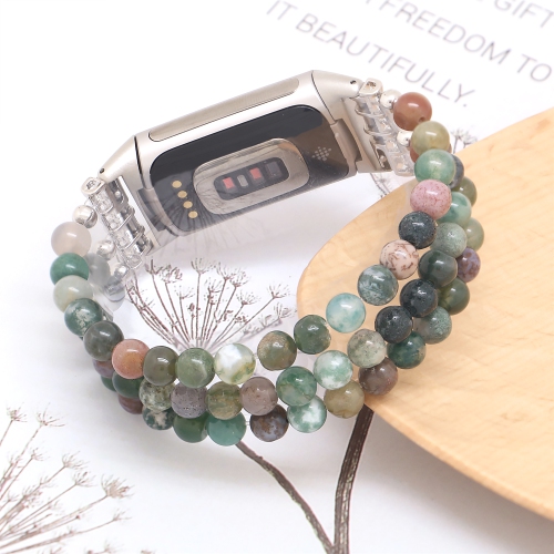 Bracelets de rechange à perles de pierres précieuses naturelles pour femmes filles charge 5 de Fitbit