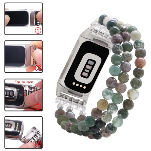 Bracelets de rechange à perles de pierres précieuses naturelles pour femmes filles charge 5 de Fitbit