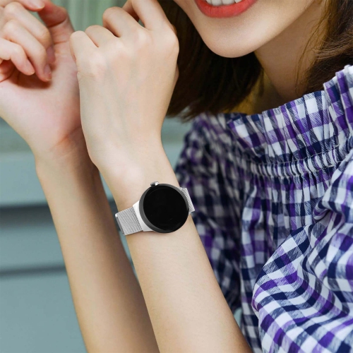 Metal Band Compatible with Google Pixel Watch Bands for Women Men, Stainless Steel Mesh Loop Adjustable Wristband Replacement Strap for Google Pixel