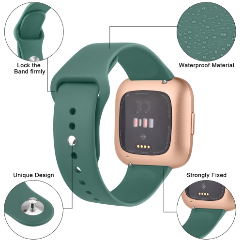 4 Pack Bands for Fitbit Versa 2 / Fitbit Versa / Fitbit Versa SE / Fitbit Versa Lite Bands for Women Men, Soft Silicone Sport Strap Replacement Bands