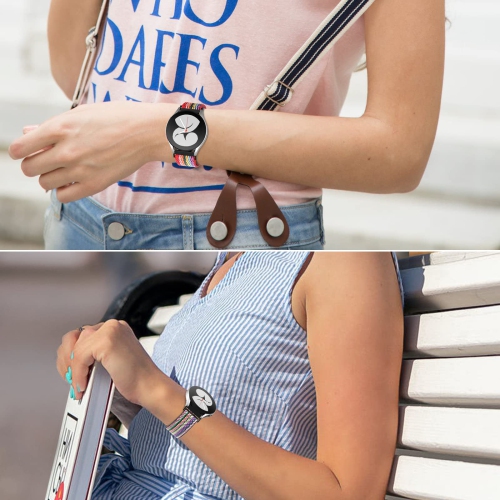 Simpeak 5-Pack Stretchy Band Compatible with Samsung Galaxy Watch 4/Watch 5/5 Pro/Active 2/Active/Galaxy Watch 3 41mm/Galaxy Watch 42mm, Nylon Men