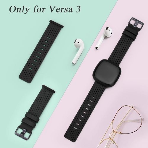 Bracelets en cuir compatibles Fitbit Sense & Sense 2/Versa 3 et 4, bracelet classique en cuir véritable pour montre intelligente Versa 3/Sense,