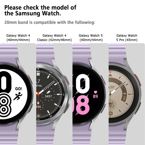 HITZEE Bands Compatible with Samsung Galaxy Watch 4 Band 40mm 44mm Galaxy Watch 5, 20mm Silicone Magnetic Loop Sport Strap Bracelet for Galaxy