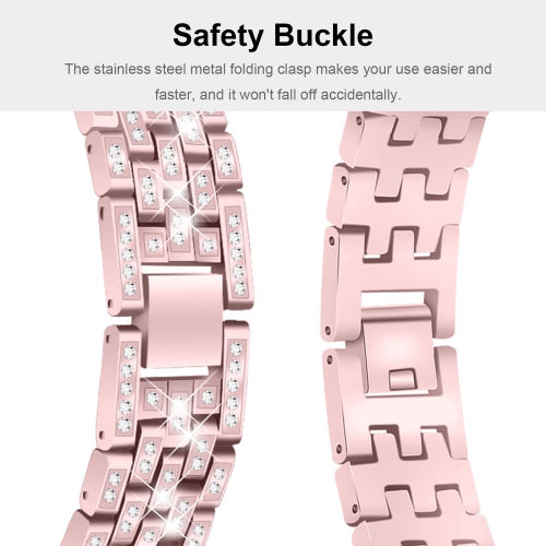 Miimall compatible avec le bracelet de montre Pixel de Google, bracelet de remplacement en acier inoxydable avec diamants et pierres du Rhin pour