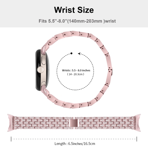 Miimall compatible avec le bracelet de montre Pixel de Google, bracelet de remplacement en acier inoxydable avec diamants et pierres du Rhin pour