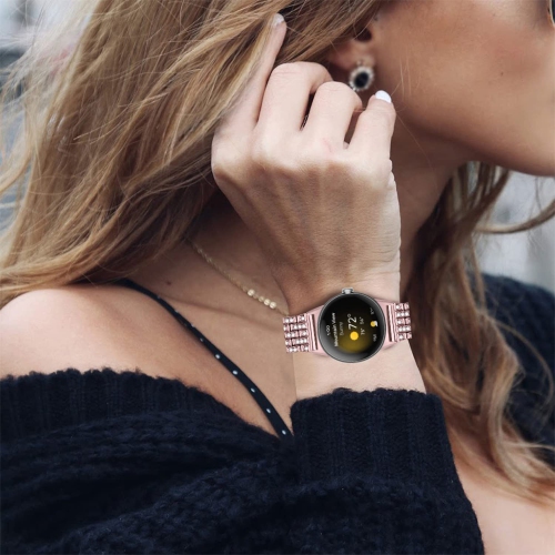 Miimall compatible avec le bracelet de montre Pixel de Google, bracelet de remplacement en acier inoxydable avec diamants et pierres du Rhin pour