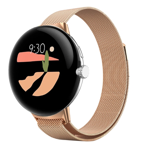 Kakurookie Compatible for Google Pixel Smart Watch Bands Women Men, Stainless Steel Magnetic Metal Strap Quick Release Replacement Wristband Bracelet