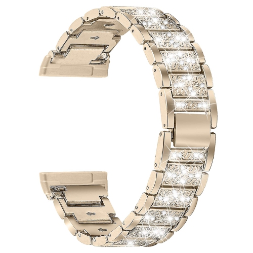 Fitbit Versa 4 / Versa 3 / Sense 2 / Sense Metal Bands for Women Girl, Diamond Jewelry Stainless Steel Wristband Adjustable Bracelet Crystal Strap