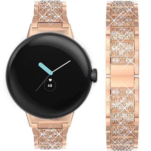 Miimall compatible avec le bracelet de montre Pixel de Google, bracelet de remplacement en acier inoxydable avec diamants et pierres du Rhin pour