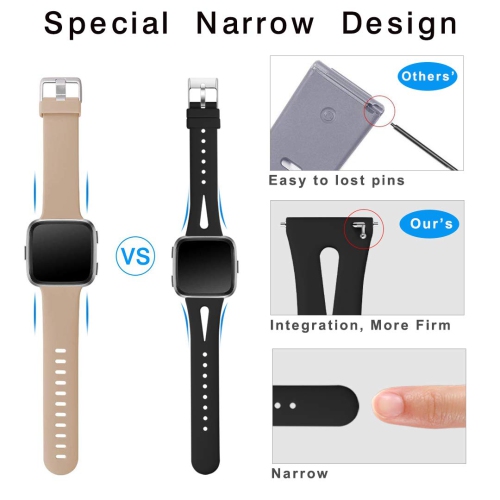 Bracelet sport mince compatible avec les bracelets Versa 2/Versa/Versa Lite de Fitbit pour femmes, couleurs variées, petit