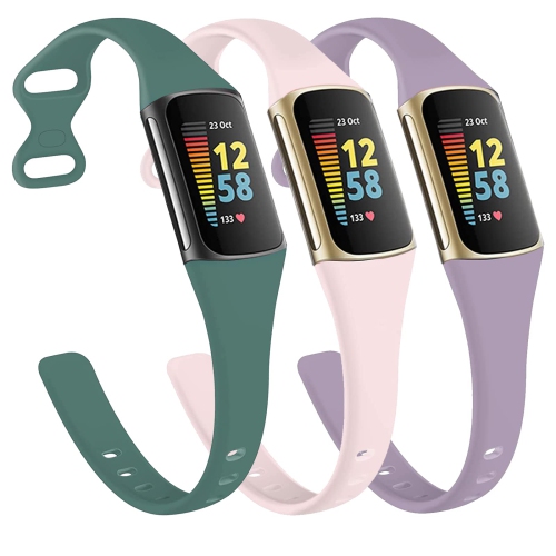 Bracelets pour femmes charge 5 de Fitbit, bracelets sport souples et  étroits ajustables pour moniteur d'activité avancé charge 5 de Fitbit