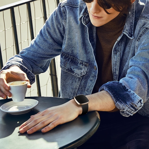 4 Pack Sport Bands Compatible with Fitbit Versa 3/Versa 4 Bands/Fitbit Sense Bands, Soft Durable TPU Waterproof Wristband Replacement Straps for