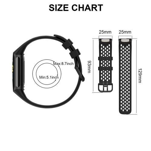 2 bracelets silicone compatibles Fitbit charge 5, étanche, respirant. Souple, remplacement app. Sport aout., bracelet silicone souple. Pour charge 5