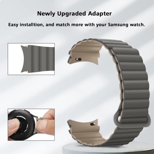 HITZEE Bands Compatible with Samsung Galaxy Watch 4 Band 40mm 44mm Galaxy Watch 5, 20mm Silicone Magnetic Loop Sport Strap Bracelet for Galaxy