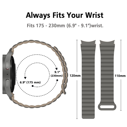 HITZEE Bands Compatible with Samsung Galaxy Watch 4 Band 40mm 44mm Galaxy Watch 5, 20mm Silicone Magnetic Loop Sport Strap Bracelet for Galaxy