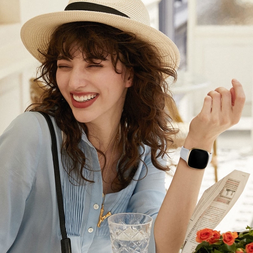 Bracelet en cuir compatible pour Versa 3/Sense/Sense 2 de Fitbit/Versa 4 de Fitbit, Bracelet de remplacement élégant pour hommes Versa 3 4/Sense