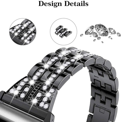 Compatible avec les bracelets charge 5 de Fitbit, le bracelet avec pierres du Rhin de remplacement pour les bracelets accessoires à bijoux pour