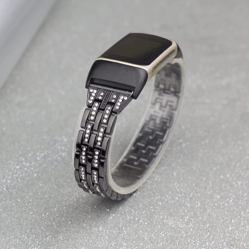 Compatible avec les bracelets charge 5 de Fitbit, le bracelet avec pierres du Rhin de remplacement pour les bracelets accessoires à bijoux pour