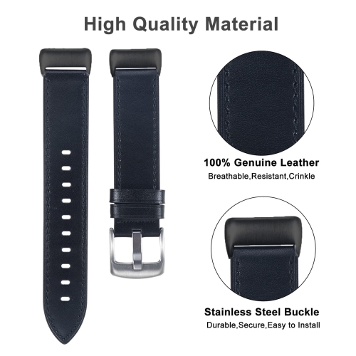 Leather Bands Compatible with Fitbit Charge 5,Replacement Genuine Leather Straps for Women Men,Soft Leather Adjustable Watch Band Replacement