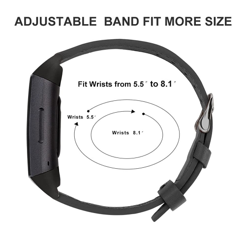 Leather Bands Compatible with Fitbit Charge 5,Replacement Genuine Leather Straps for Women Men,Soft Leather Adjustable Watch Band Replacement