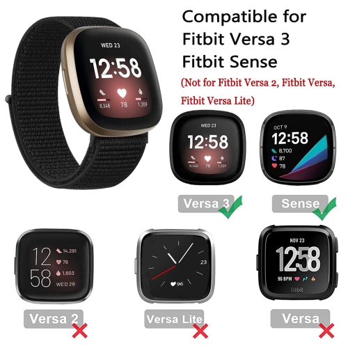 Bracelets ajustables en nylon compatibles Fitbit Versa 3/Versa 4/Fitbit Sense/Sense 2 pour femmes, bracelets sport doux et respirant