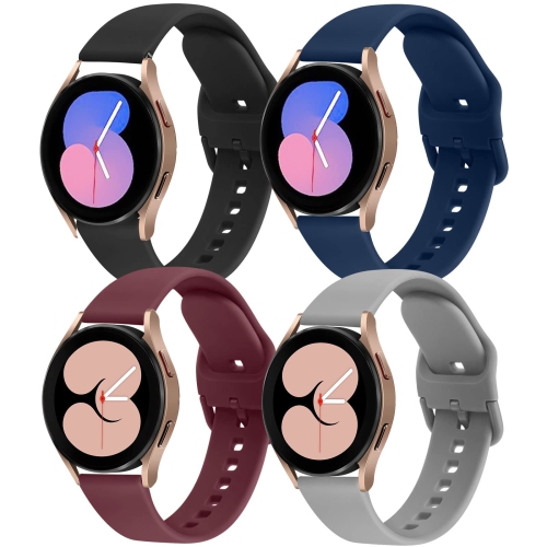 4 Pack Compatible with Samsung Galaxy Watch 5 Bands/Galaxy Watch 4 Band 40mm 44mm, Galaxy Watch 4 Classic Band 42mm 46mm, Galaxy Watch 5 Pro, 20mm Ad