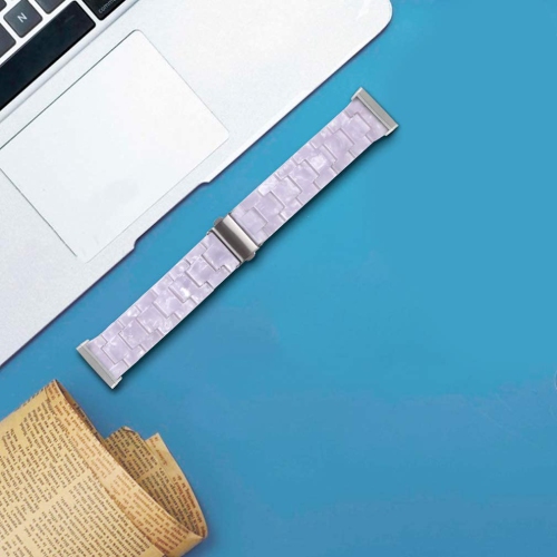 Compatible with Fitbit Versa 4 / Versa 3 / Sense 2 / Fitbit Sense Resin Band with Tools, Unique Elegant Wristband Adjustable Sport Strap for Versa 4